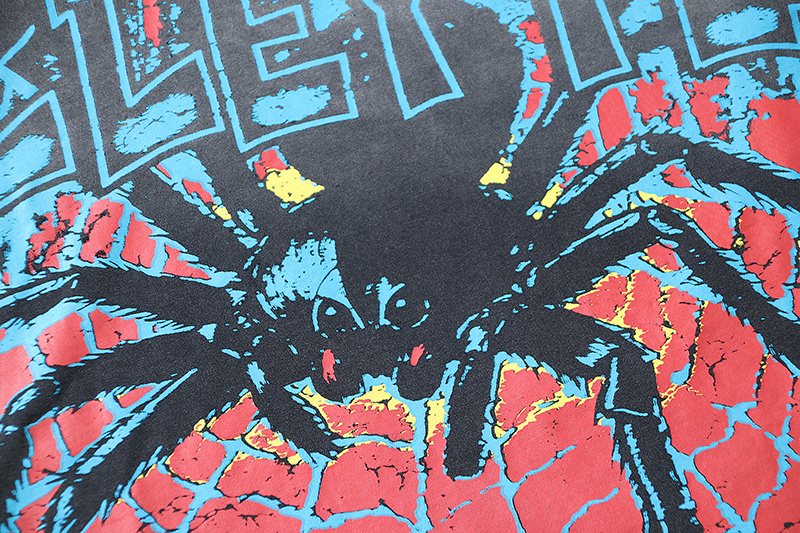 VALE USA Spider Festival Graphic Washed Black T-Shirt — detail