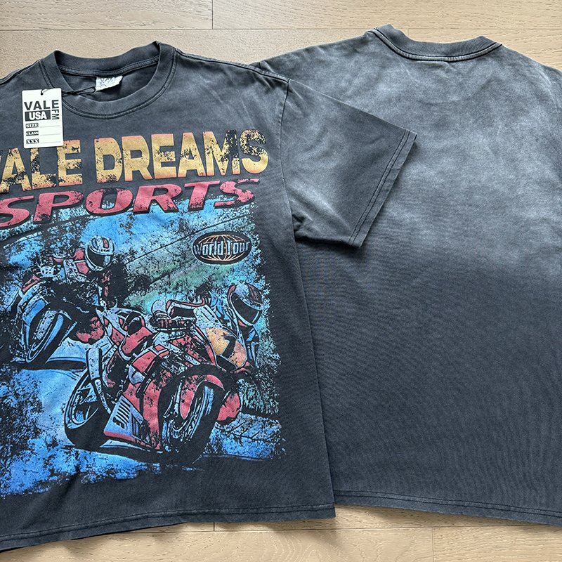 VALE USA Motorcycle Graphic Washed T-Shirt — context