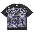 MAJESTIK Lion Football Rhinestone Crop T-Shirt — hero