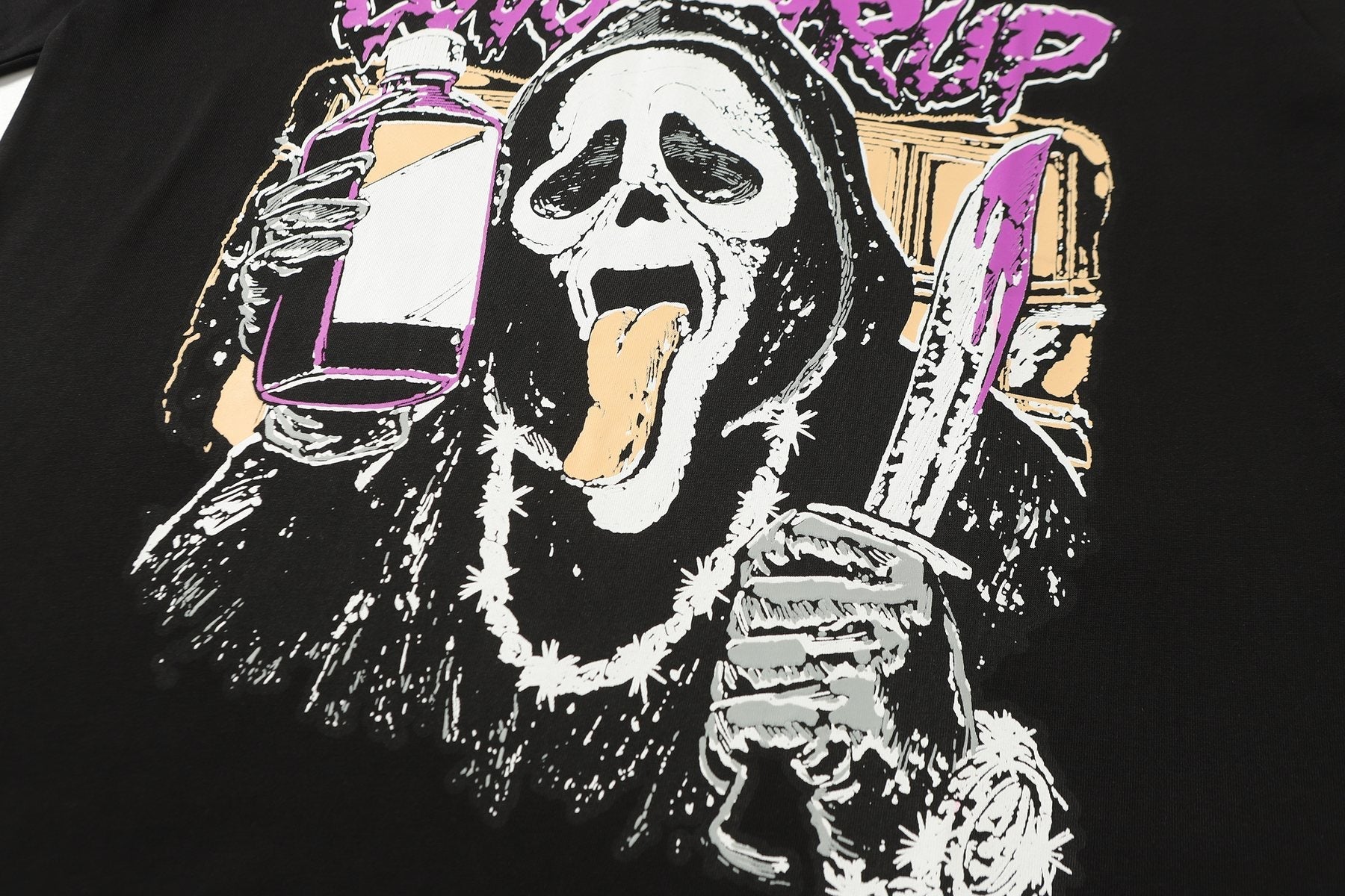 THAT'S A AWFUL LOT OF COUGH SYRUP Black Front & Back Graphic T-Shirt — detail