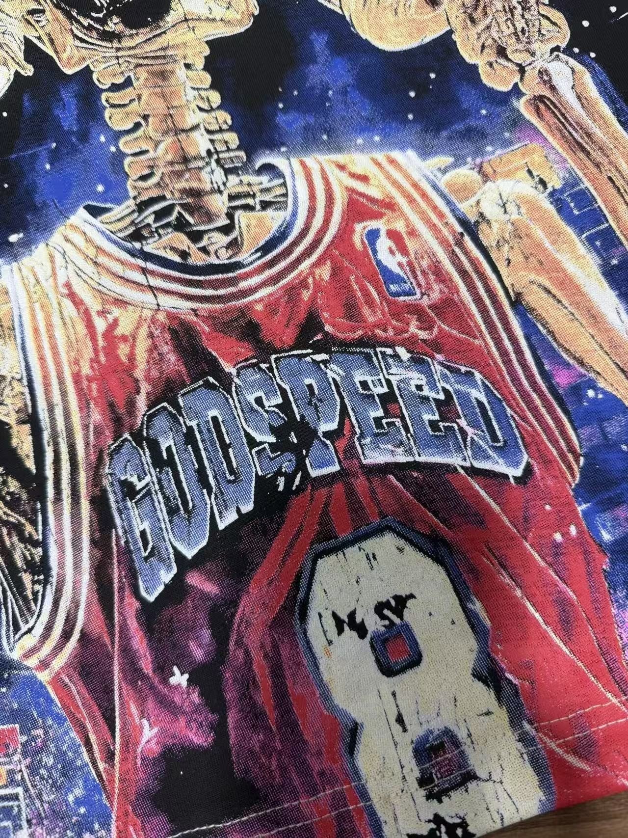 Godspeed Skeleton Basketball Graphic T-Shirt — detail