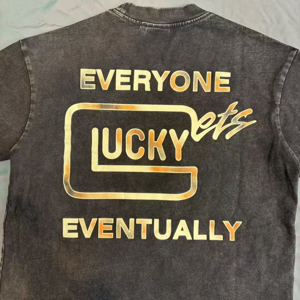 TRIPLE SEVENS Lucky Eventually Washed Graphic T-Shirt — detail
