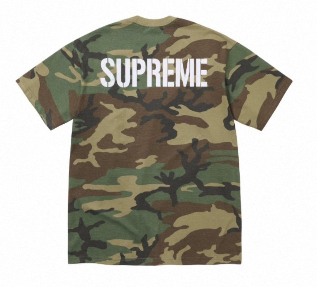 Supreme World Famous Camo Graphic T-Shirt — back