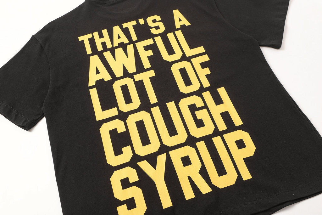 THAT'S A AWFUL LOT OF COUGH SYRUP Mona Lisa Graphic Short-Sleeve T-Shirt — detail