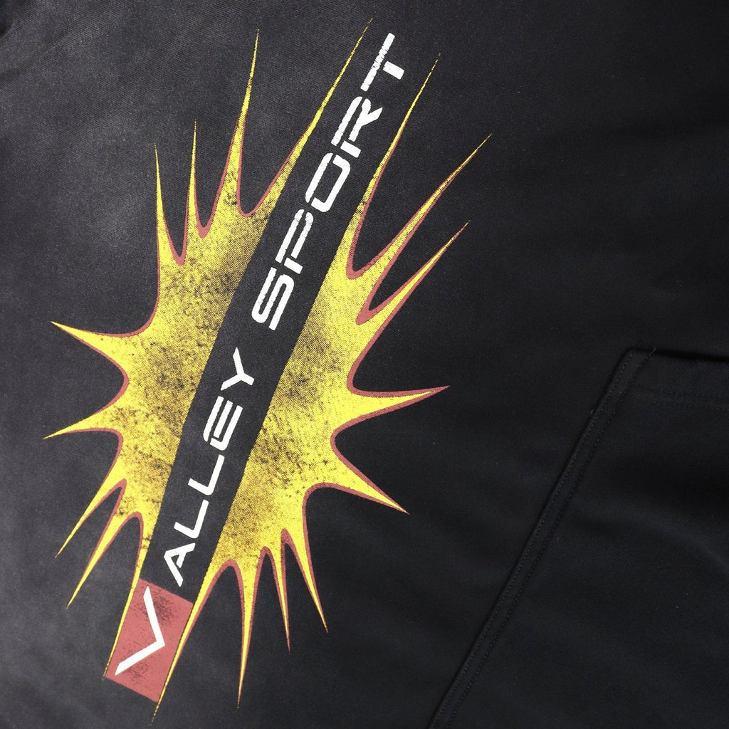 Valley Dreams Starburst Graphic Washed Black Hoodie — detail
