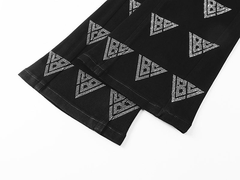 VALABASAS Rhinestone Triangle Jeans — detail