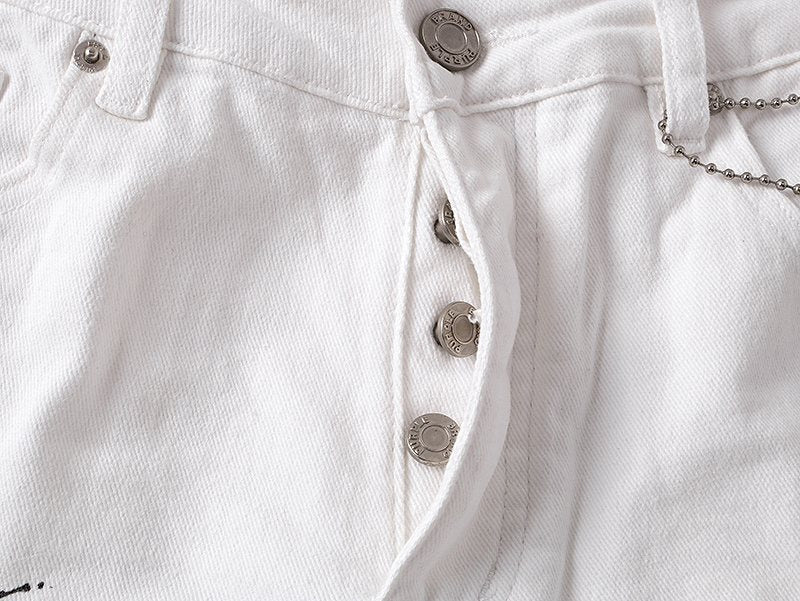 Purple Brand Paint-Splatter Jeans — detail