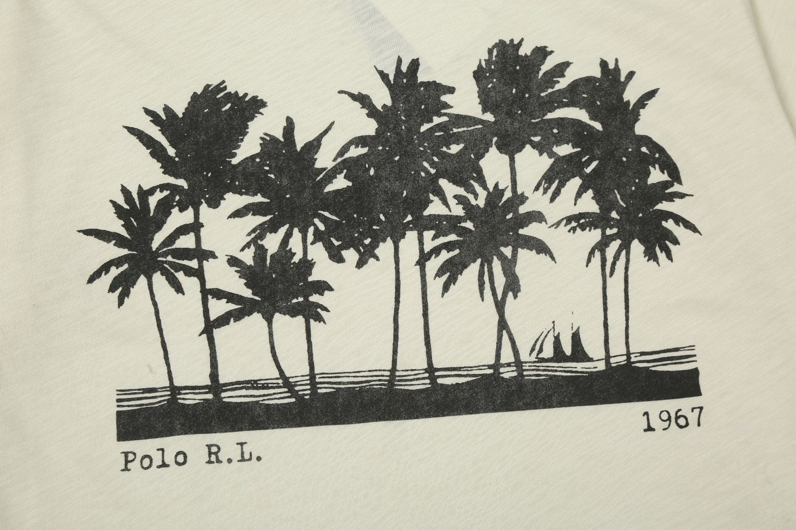 Test2-Ralph Lauren Palm Tree Slub Cotton T-Shirt — detail
